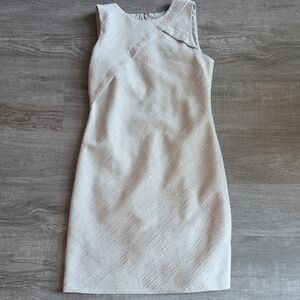 Banana Republic Asymmetrical Cream Dress